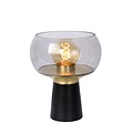 Zwarte tafellamp E27 met messing en glas design