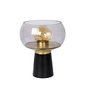 Zwarte tafellamp E27 met messing en glas design