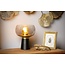 Black table lamp E27 with brass and glass design