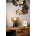 Zwarte tafellamp E27 met messing en glas design