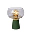 Green table lamp E27 with brass and glass design