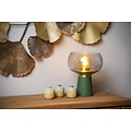 Lampe de table verte E27 design en laiton et verre