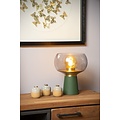 Lampe de table verte E27 design en laiton et verre