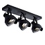 Black ceiling lamp with 3 theater spotlights GU10