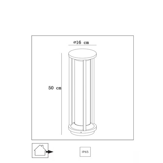 Top class waterproof pedestal lamp with long E27 LED tube