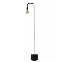 Handsome black floor lamp E27 with heavy footrest