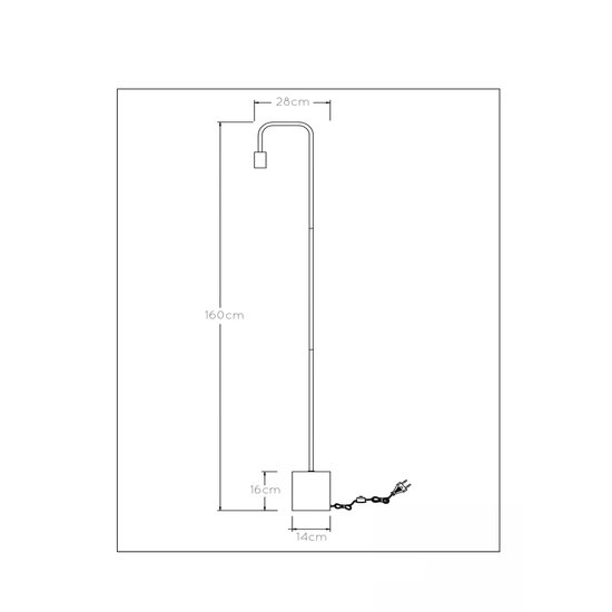 Hübsche schwarze Stehleuchte E27 mit schwerer Fußstütze