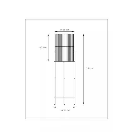 Scandinavian cylindrical black with light wood floor lamp E27