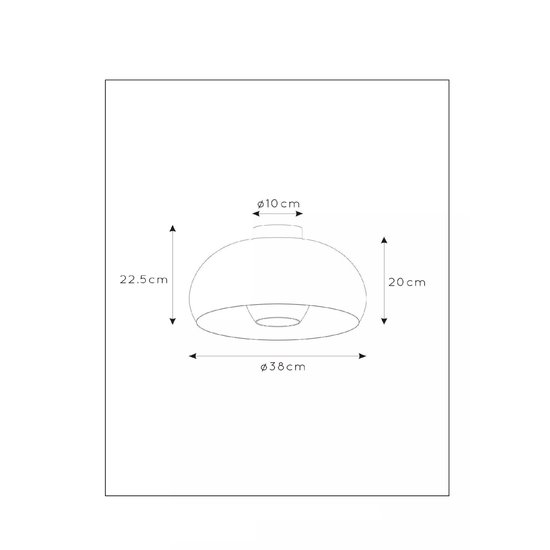 Plafonnier semi-circulaire rétro noir avec or foncé 38 cm Ø E27