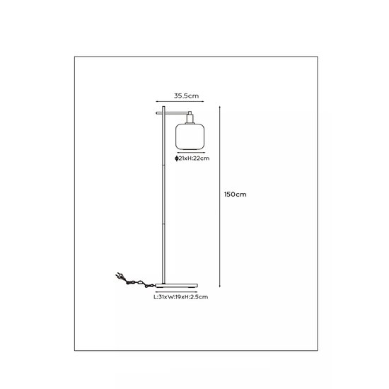 Adembenemend zwart elegante vloerlamp E27 fumé glas