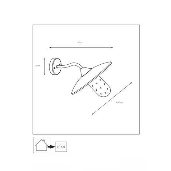 Applique d'extérieur rurale et classique 30 cm Ø marron rouille