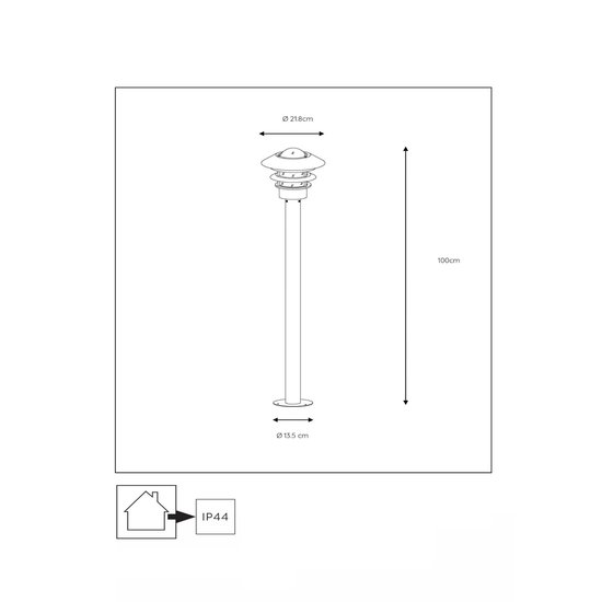 Stylish rural look lamppost outside matt chrome