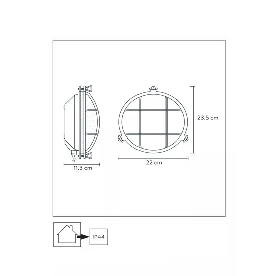 Lampe de bateau classique avec un design raffiné à l'extérieur noir