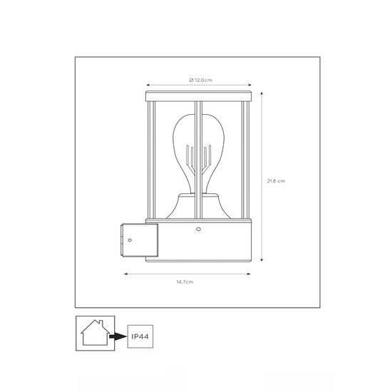 Stijlvol, modern cilindervormig wandlamp buiten 12 cm Ø antraciet