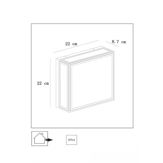Lámpara doble de pared o techo clásica, elegante y atemporal IP65 negro