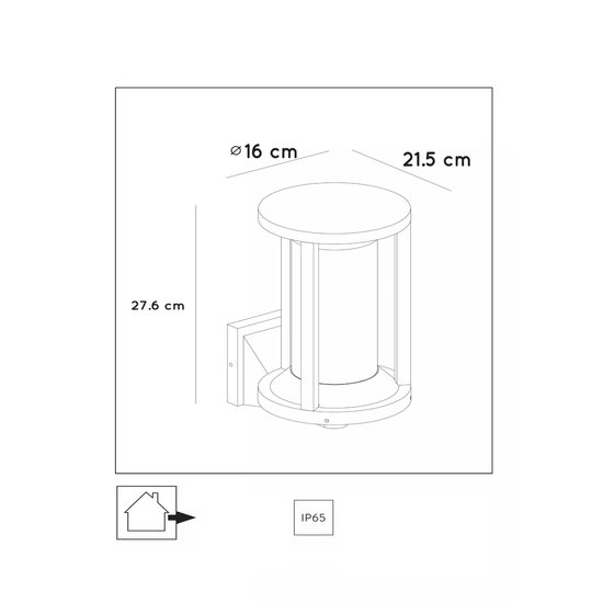 Modern and rural outdoor wall lamp E27 IP65 black