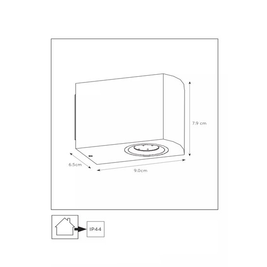 Petit spot mural semi-circulaire blanc IP44 avec spot 5W