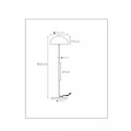 Lampadaire ocre jaune et or 35 cm E27 avec abat-jour demi-sphère
