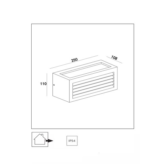 Aplique de exterior rectangular E27 IP54 antracita