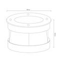 Spot de sol Fantasia FURI avec LED COB 15W, 1200 lumens, 3000K blanc chaud, IP67 étanche, diamètre 180mm, pour extérieur.