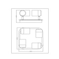 Jet black ceiling lamp with 4 x 5W dimmable GU10 included