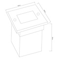 Square stainless steel ground spotlight 7Watt IP67 for outdoor use