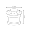 Fantasia Beacon 4 schwarzer Bodenstrahler mit 4 Lichtpunkten, COB LED 5W, 3000K, 400 Lumen, IP67, Durchmesser 130mm