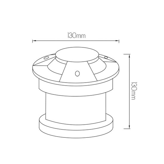 Fantasia Beacon 4 schwarzer Bodenstrahler mit 4 Lichtpunkten, COB LED 5W, 3000K, 400 Lumen, IP67, Durchmesser 130mm