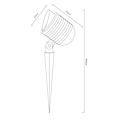Fantasia SPIKA foco de suelo negro IP67 - foco de pincho LED COB orientable 10W 3000K para camino y arbol
