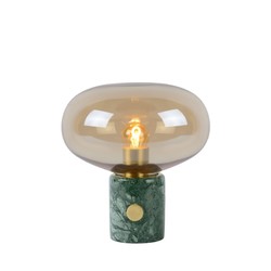Lámpara de mesa de cristal ámbar 23 cm con base de mármol E27