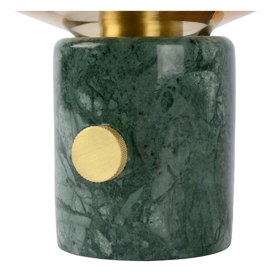 Lampe de table en verre ambré 23 cm avec socle en marbre E27