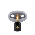 Smoked glass table lamp 23 cm with marble base E27