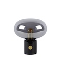 Smoked glass table lamp 23 cm with marble base E27
