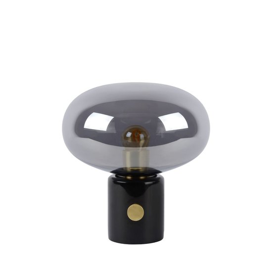 Smoked glass table lamp 23 cm with marble base E27
