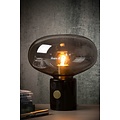 Smoked glass table lamp 23 cm with marble base E27