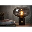 Smoked glass table lamp 23 cm with marble base E27