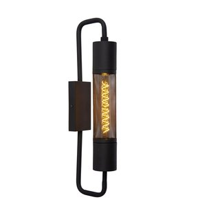 Industriële cilindervormige zwart wandlamp E27