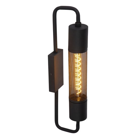 Industriële cilindervormige zwart wandlamp E27