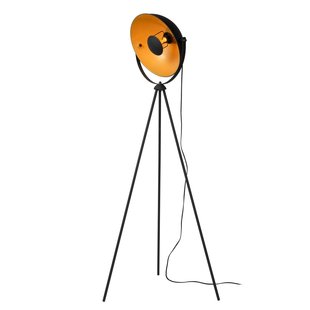 Atmospheric tripod black with gold floor lamp E27