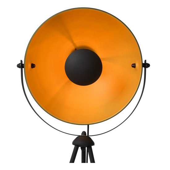 Sfeervolle driepoot zwart met goud vloerlamp E27
