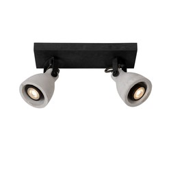 Modern concrete shade ceiling spotlight LED Dimming. GU10 2x5W black