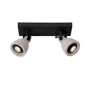 Modern concrete shade ceiling spotlight LED Dimming. GU10 2x5W black