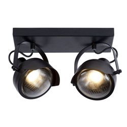 Charmingly elegant, sturdy ceiling spotlight 2xGU10 black