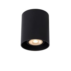 Cylindrical ceiling spot 8 cm with GU10 spot black