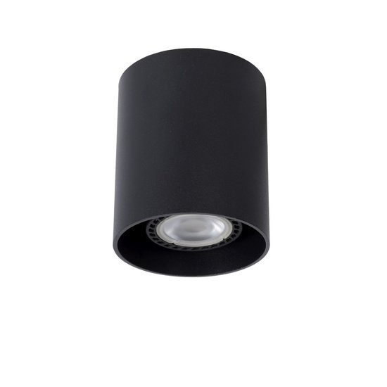 Cilindervormige plafondspot 8 cm met GU10-spot zwart