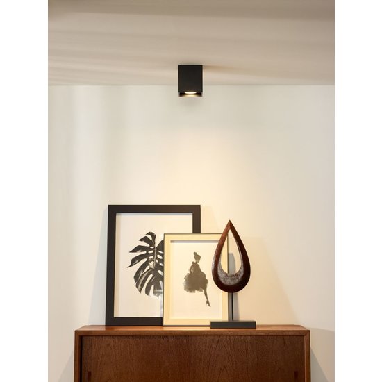 Square ceiling spot black with GU-10 spot