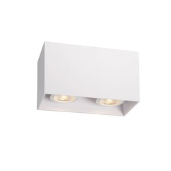 Spot de plafond blanc rectangulaire avec 2 spots GU10