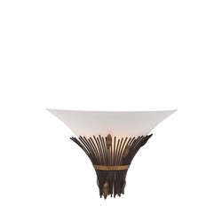 Rust brown with glass organic wall lamp E14