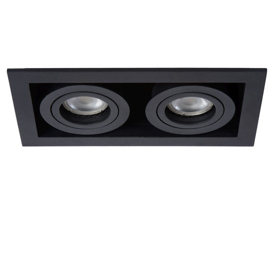 Double design black directional recessed spot 2xGU10