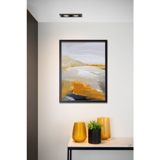 Dubbele design zwarte richtbare inbouwspot 2xGU10